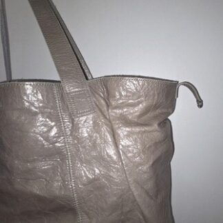 Francesco Biasia 100% Calf Leather Tote Bag Large Purse Stone Beige