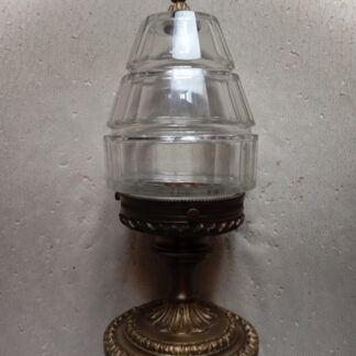 luminaire plafonnier art déco obus en verre suport en bronze