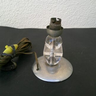 PIED DE LAMPE ART DECO MODERNISTE VERRE ET METAL HAUTEUR 13 CM STYLE ADNET