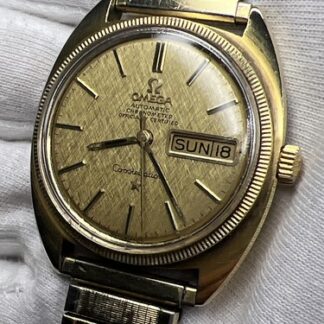 Omega Constellation Day Date 168.029 Men's 35mm Gold Plated Watch Linen Dial