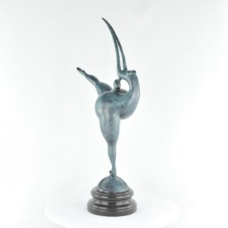 Statue Sculpture Danseuse Nue Acrobate Sexy Style Moderne Style Art Deco Bronze