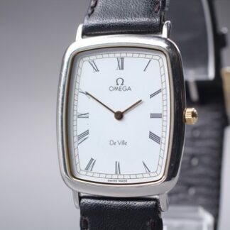 [Near MINT] Vintage OMEGA De Ville Cal.1378 Quartz Roman White Dial 26mm Unisex