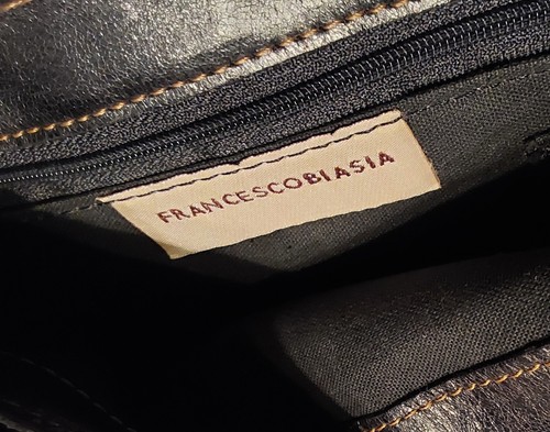 Francesco Biasia Black Leather Shoulder Bag Purse – Image 4