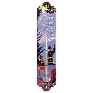 Thermomètre route des Alpes, déco vintage rétro rallye auto, plaque publicitaire
