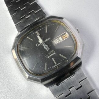 OMEGA Constellation Cal 1310 Watch Quartz Vintage Mens Black Dial To Restore