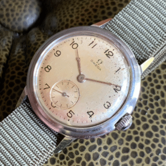 1944 Omega Ref. 2341 Arabic Numerals Stainless Steel Screw Back Wristwatch