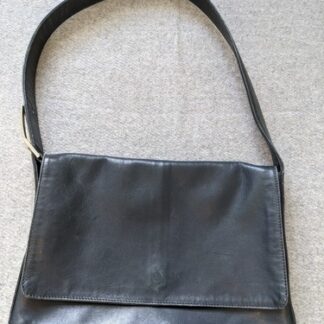 Francesco Biasia Shoulder Bag Purse Leather Womens Black Made In Italy