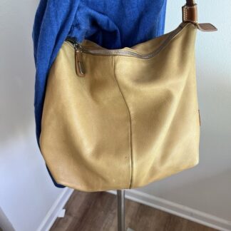 Francesco Biasia Handbag Italian Butter Soft Leather Hobo Hippie Tan LARGE CLEAN