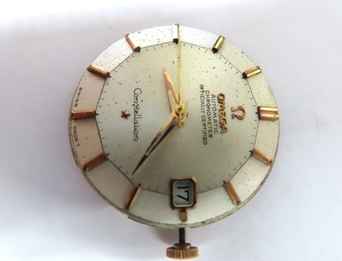 OMEGA CONSTELLATION VINTAGE COMPLETE MOVEMENT PIE PAN DIAL PINK MARKERS HANDS. – Image 3