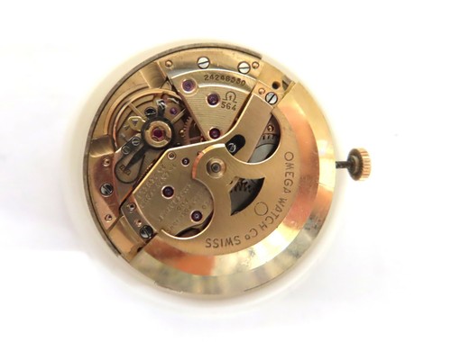 OMEGA CONSTELLATION VINTAGE COMPLETE MOVEMENT PIE PAN DIAL PINK MARKERS HANDS. – Image 6