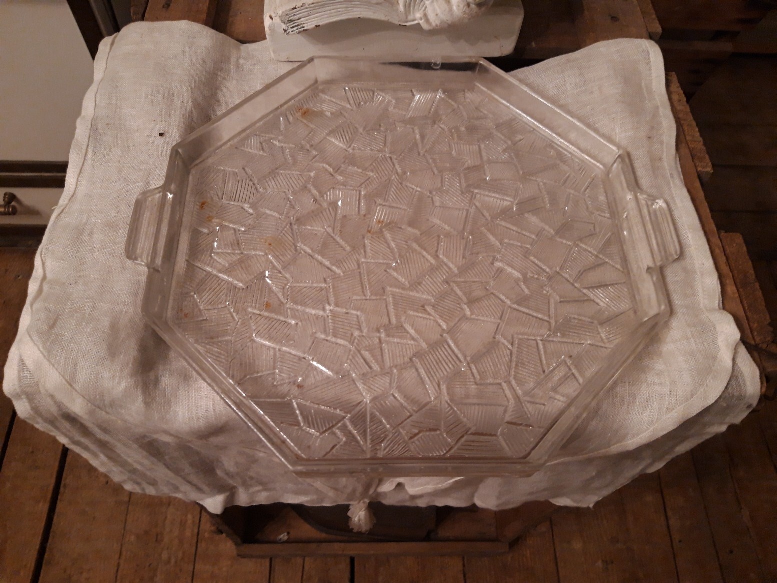 PLATEAU DE SERVICE ART DECO en verre