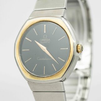 Vintage 1977 OMEGA Constellation Cal.1330 Quartz Black x Gold Octagon Mens Watch