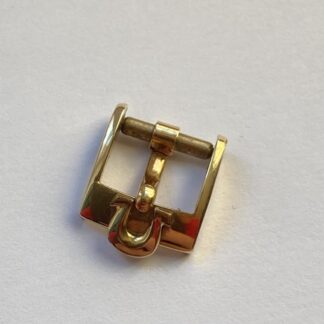 VINTAGE BOUCLE OMEGA EN PLAQUE OR 10 MM @ OMEGA BUCKLE 10 MM @ 100% ORIGINALE N1