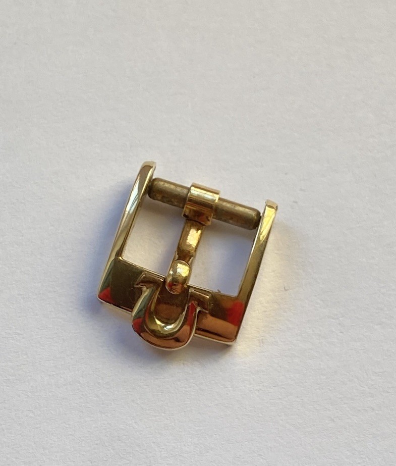 VINTAGE BOUCLE OMEGA EN PLAQUE OR 10 MM @ OMEGA BUCKLE 10 MM @ 100% ORIGINALE N1