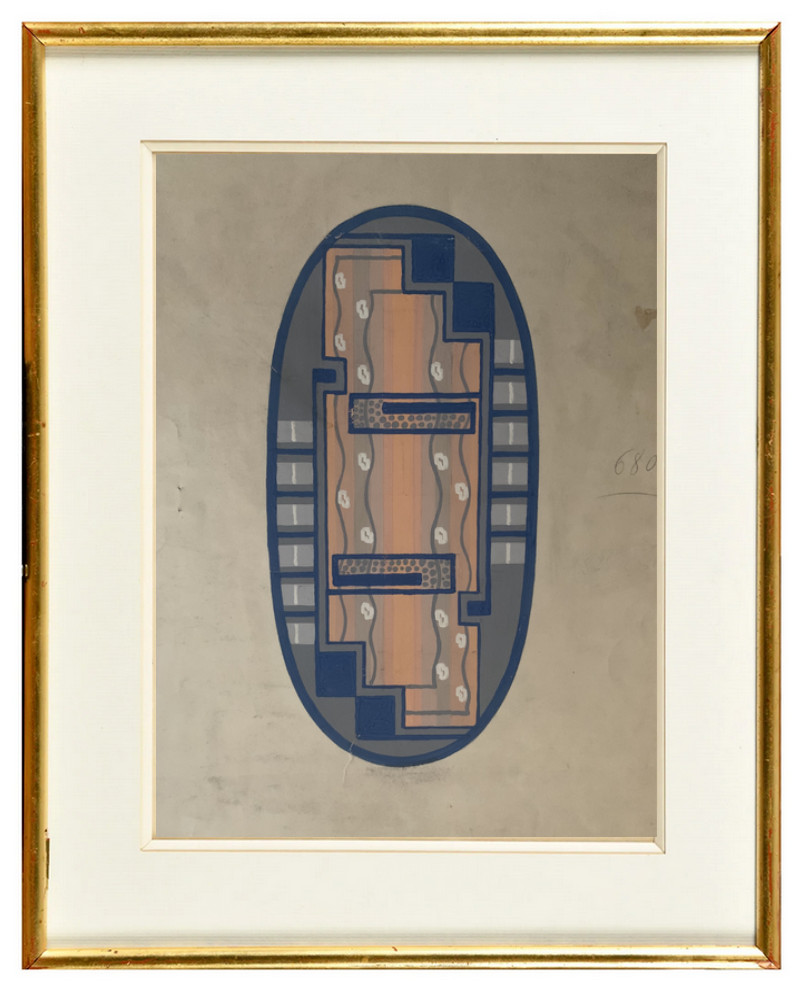 GOUACHE PROJET DE DECORATEUR TAPIS EPOQUE ART DECO 1930 (78)