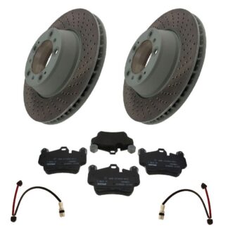 Rear Brake Rotors Discs + Pads + Sensors for PORSCHE Select 997 (06-12) 911 S 4S