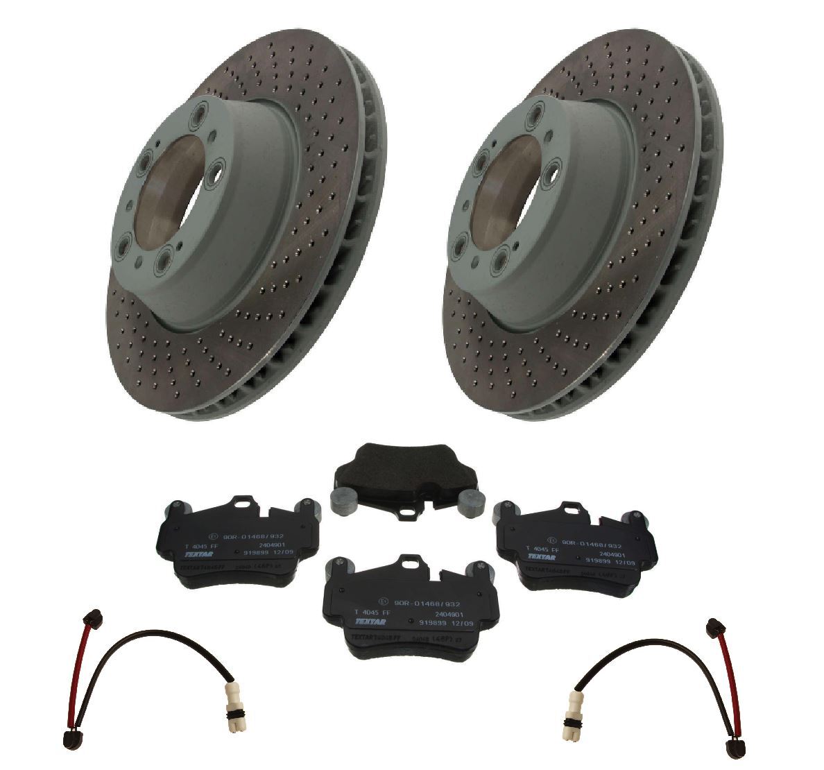 Rear Brake Rotors Discs + Pads + Sensors for PORSCHE Select 997 (06-12) 911 S 4S