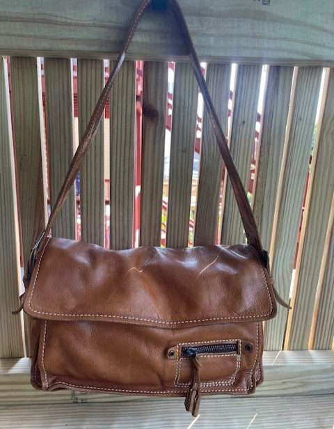 Francesco Biasia Y2K Shoulder Bag Italian Brown Leather Medium Cleaned Condition