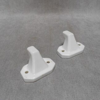 2 Anciens Porte-serviette Patères PORCELAINE BLANCHE salle de bain Art Déco