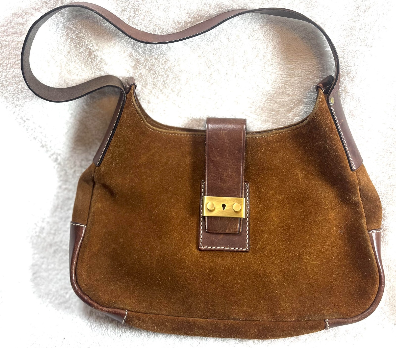 Francisco Biasia Brown Suede Handbag