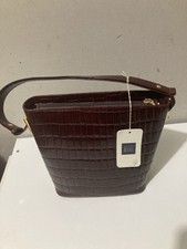 Francesco Biasia Medium Brown Vintage Shoulder/ Crossbody Leather Handbag. Italy