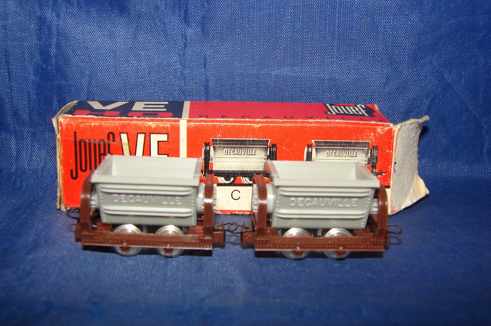 JOUEF HOE 2 WAGONS DUMP TRUCK DECAUVILLE V 20 ELECTRIC TRAIN BOX