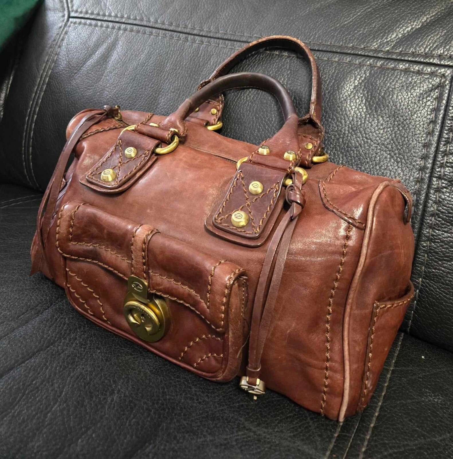 Francesco Biasia top handle purse/bag Designer Leather