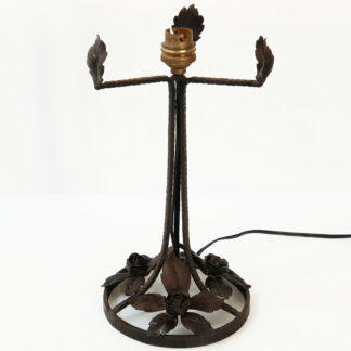 PIED DE LAMPE ART DECO 1920 1930 EN METAL DECOR AUX FEUILLES 20S 30S