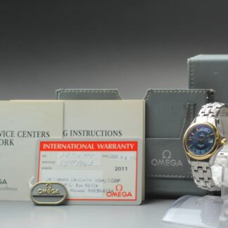 "Mint w/ Box" OMEGA Seamaster 120M Cal.1424 K18YG Blue Quartz Women Watch JAPAN