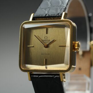Vintage "Near Mint" OMEGA DeVille 661 Square Gold Automatic Women's Watch JAPAN