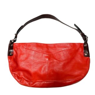 Francesco Biasia Hobo Leather Shoulder Hand Bag Purse Burnt Orange & Brown