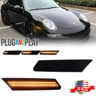 Sequential Smoked LED Side Marker Lights For Porsche 911 997 987 Cayman Boxster