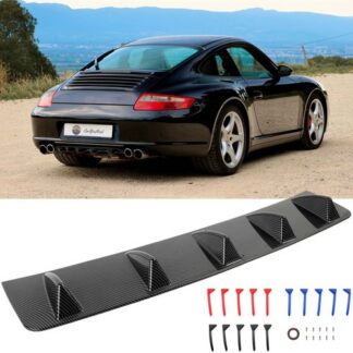 Rear Bumper Diffuser Shark Fin Spoiler Carbon Fiber For Porsche 911 997 Carrera