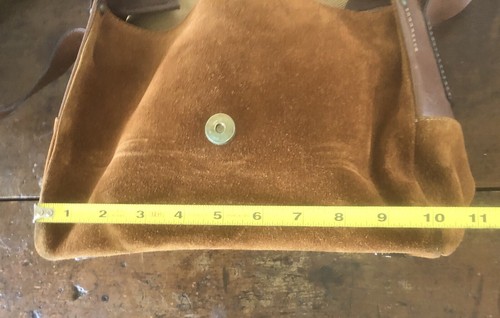 Vintage Francesco Biasia Ladies Leather Suede Flap Shoulder Bag Cognac – Image 9