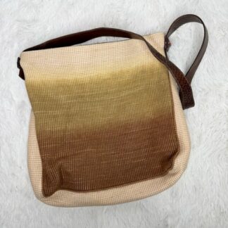 Francesco Biasia tan brown ombre woven shoulder tote bag purse