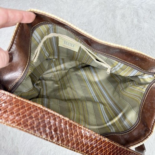 Francesco Biasia tan brown ombre woven shoulder tote bag purse – Image 6