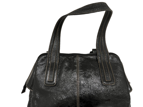 VTG Francesco Biasia Black Patent Leather Purse – Image 2