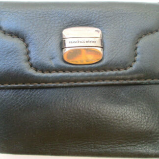 -FRANCESCO BIASIA Authentique portefeuille/porte-monnaie cuir TBEG vintage