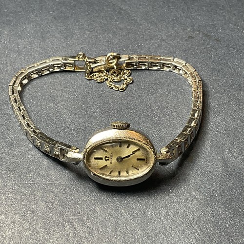 Vintage Omega Ladies’ Watch 14K White Gold Bracelet With Diamonds Running