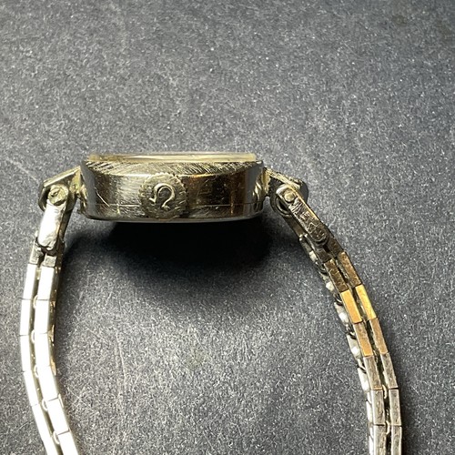 Vintage Omega Ladies’ Watch 14K White Gold Bracelet With Diamonds Running – Image 3