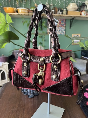 Charming FRANCESCO BIASIA Small Rectangle Shoulder Bag Snake Print Accents