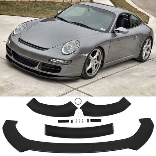 For Porsche Carrera GT 911 996 997 Gloss Black Front Bumper Lip Spoiler Splitter
