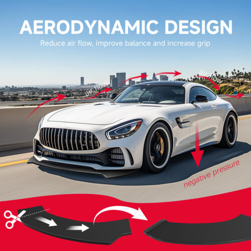 For Porsche Carrera GT 911 996 997 Gloss Black Front Bumper Lip Spoiler Splitter – Image 3