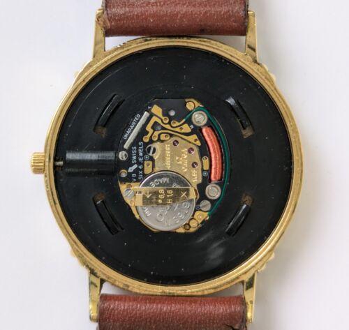 RARE *NEAR MINT* Vintage OMEGA DeVille Cal.1455 Quartz Gold Dial 30mm Mens Watch – Image 6