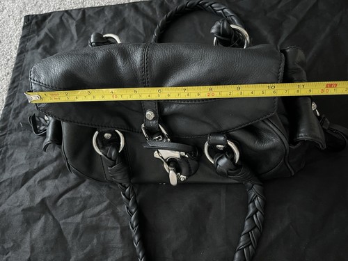 Authentic Francesco Biasia Women Black Leather Shoulder Bag – Image 2