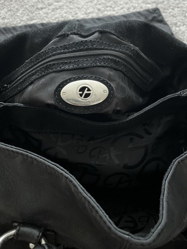 Authentic Francesco Biasia Women Black Leather Shoulder Bag – Image 9