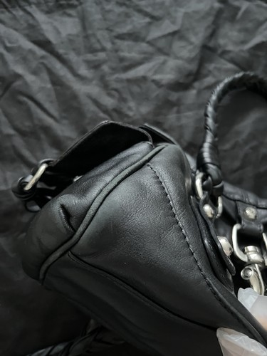 Authentic Francesco Biasia Women Black Leather Shoulder Bag – Image 15