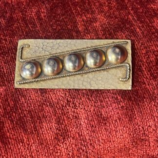 Broche bronze doré style Art Déco bijour d'artiste métal martelé design XXème