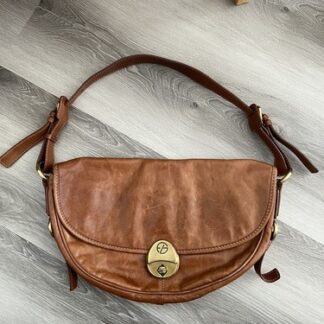 Francesco Biasia Cowhide Leather Crescent Shoulder Bag
