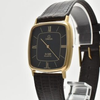 Vintage [NEAR MINT] OMEGA De Ville 1365 Quartz Black Dial Men's Watch From JAPAN